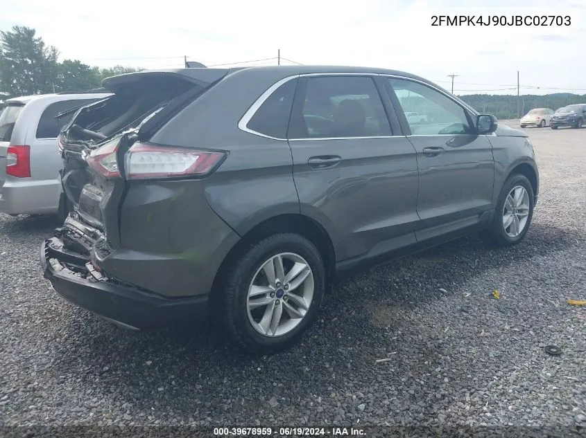 2018 Ford Edge Sel VIN: 2FMPK4J90JBC02703 Lot: 39678959