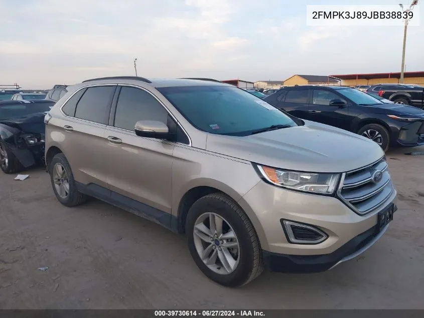 2018 Ford Edge Sel VIN: 2FMPK3J89JBB38839 Lot: 39730614