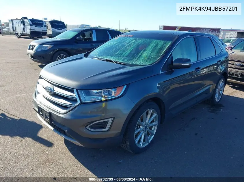 2018 Ford Edge Titanium VIN: 2FMPK4K94JBB57201 Lot: 39732799