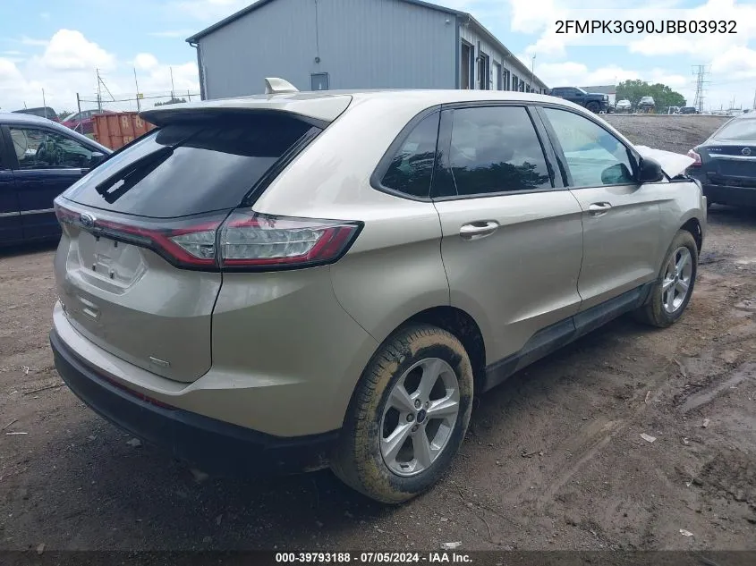 2018 Ford Edge Se VIN: 2FMPK3G90JBB03932 Lot: 39793188