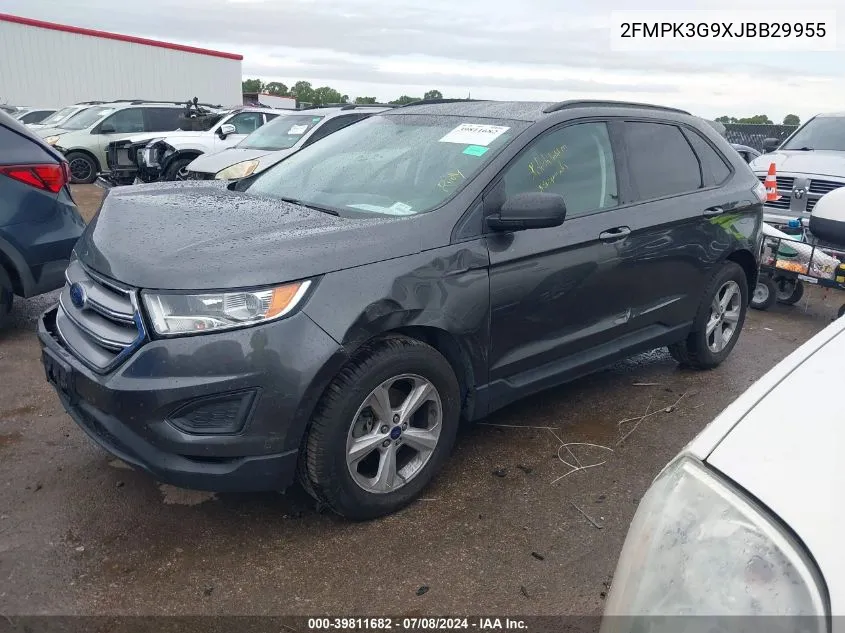 2018 Ford Edge Se VIN: 2FMPK3G9XJBB29955 Lot: 39811682