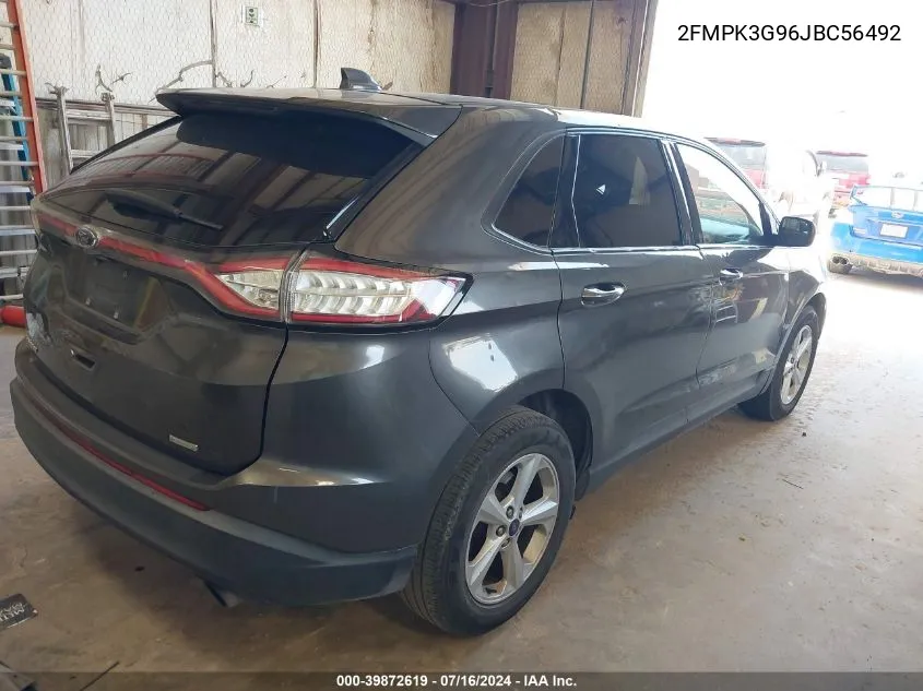 2018 Ford Edge Se VIN: 2FMPK3G96JBC56492 Lot: 39872619