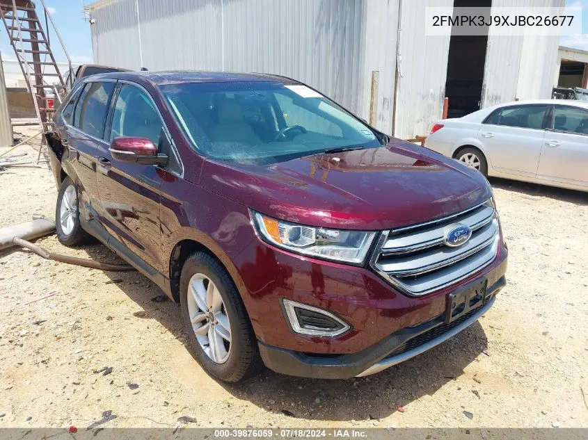 2018 Ford Edge Sel VIN: 2FMPK3J9XJBC26677 Lot: 39876059