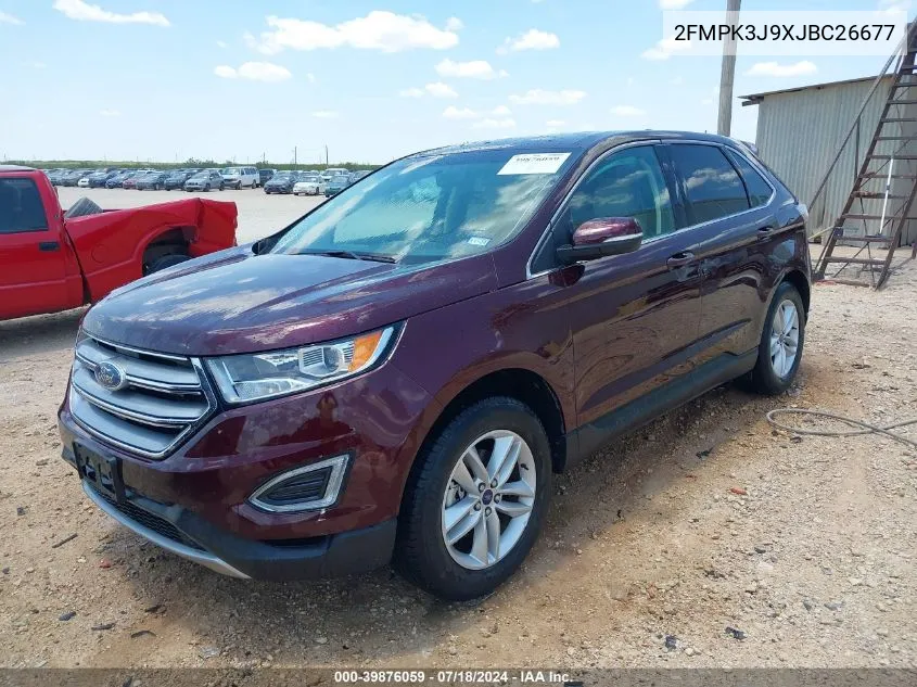 2018 Ford Edge Sel VIN: 2FMPK3J9XJBC26677 Lot: 39876059