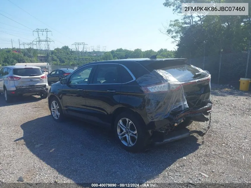 2018 Ford Edge Titanium VIN: 2FMPK4K86JBC07460 Lot: 40079890