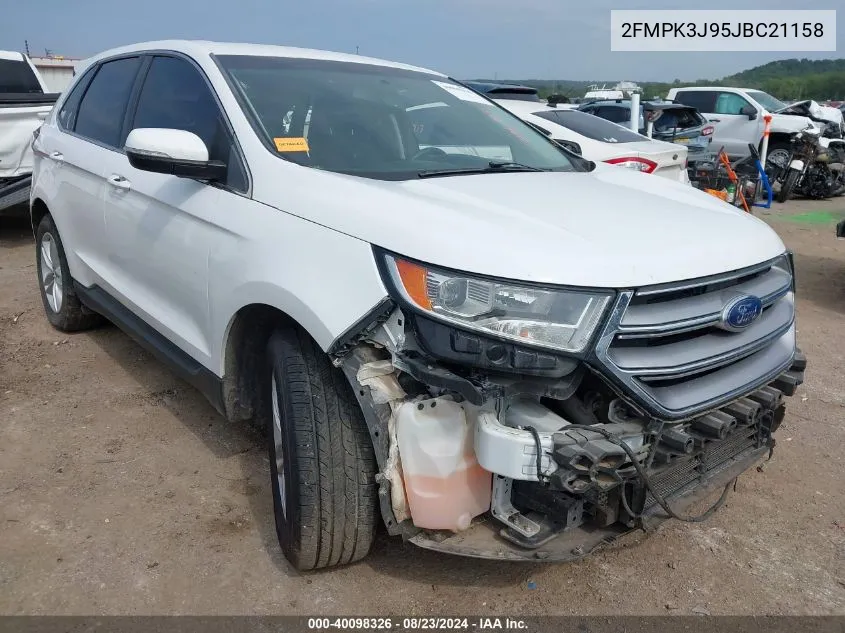 2018 Ford Edge Sel VIN: 2FMPK3J95JBC21158 Lot: 40098326