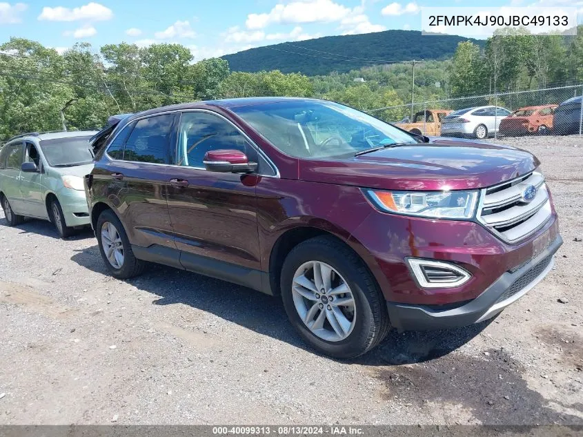 2018 Ford Edge Sel VIN: 2FMPK4J90JBC49133 Lot: 40099313