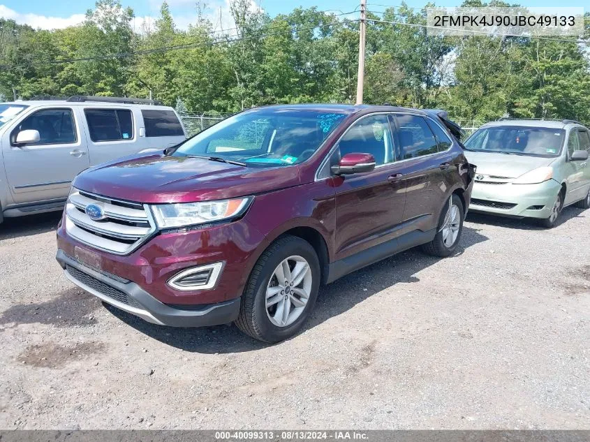 2018 Ford Edge Sel VIN: 2FMPK4J90JBC49133 Lot: 40099313