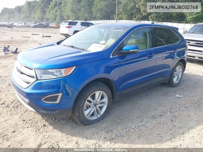 2018 Ford Edge Sel VIN: 2FMPK4J96JBC02768 Lot: 40099590