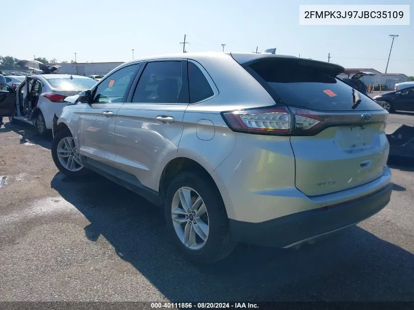 2018 Ford Edge Sel VIN: 2FMPK3J97JBC35109 Lot: 40111856