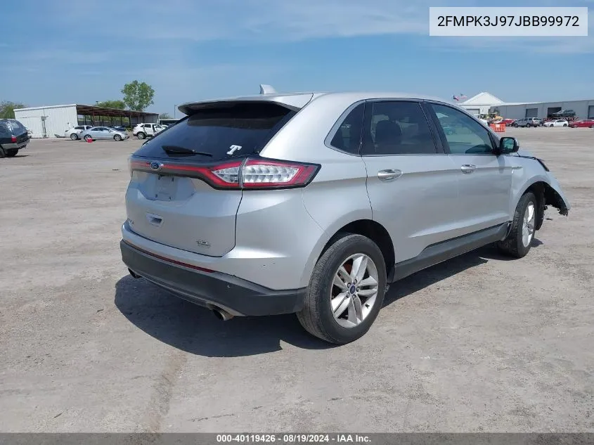 2018 Ford Edge Sel VIN: 2FMPK3J97JBB99972 Lot: 40119426