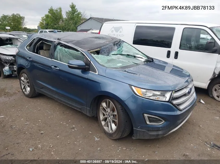 2018 Ford Edge Titanium VIN: 2FMPK4K89JBB78133 Lot: 40136887