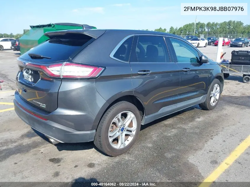 2018 Ford Edge Titanium VIN: 2FMPK3K98JBB07976 Lot: 40164062