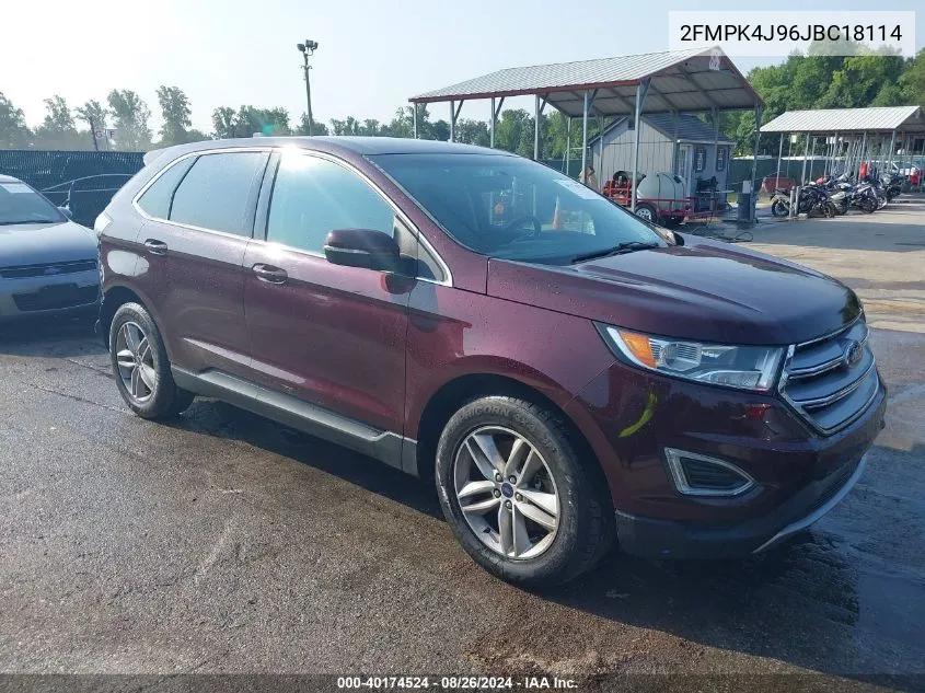 2018 Ford Edge Sel VIN: 2FMPK4J96JBC18114 Lot: 40174524