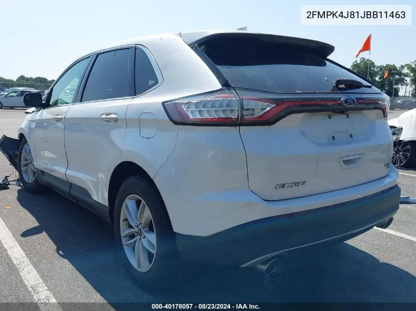 2018 Ford Edge Sel VIN: 2FMPK4J81JBB11463 Lot: 40178057