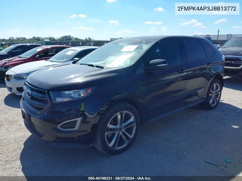 2018 Ford Edge Sport VIN: 2FMPK4AP3JBB13772 Lot: 40198231