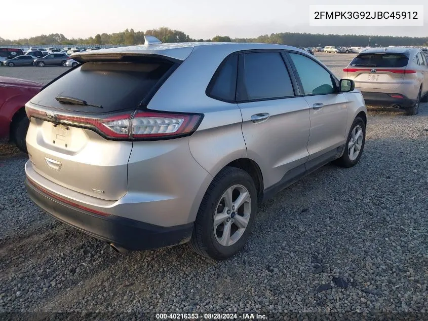 2FMPK3G92JBC45912 2018 Ford Edge Se