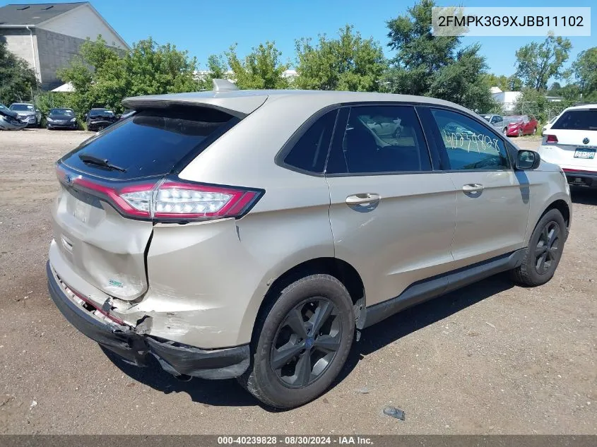 2018 Ford Edge Se VIN: 2FMPK3G9XJBB11102 Lot: 40239828