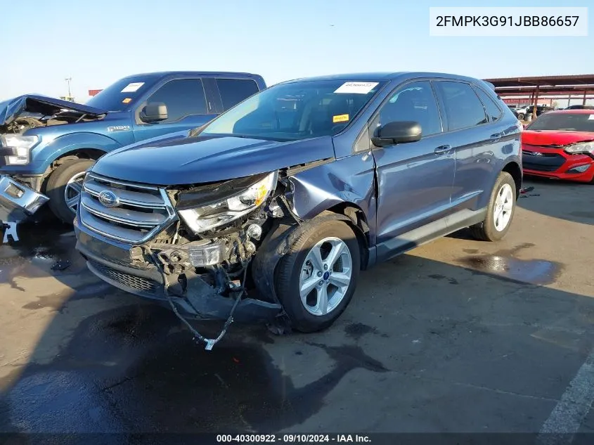 2018 Ford Edge Se VIN: 2FMPK3G91JBB86657 Lot: 40300922