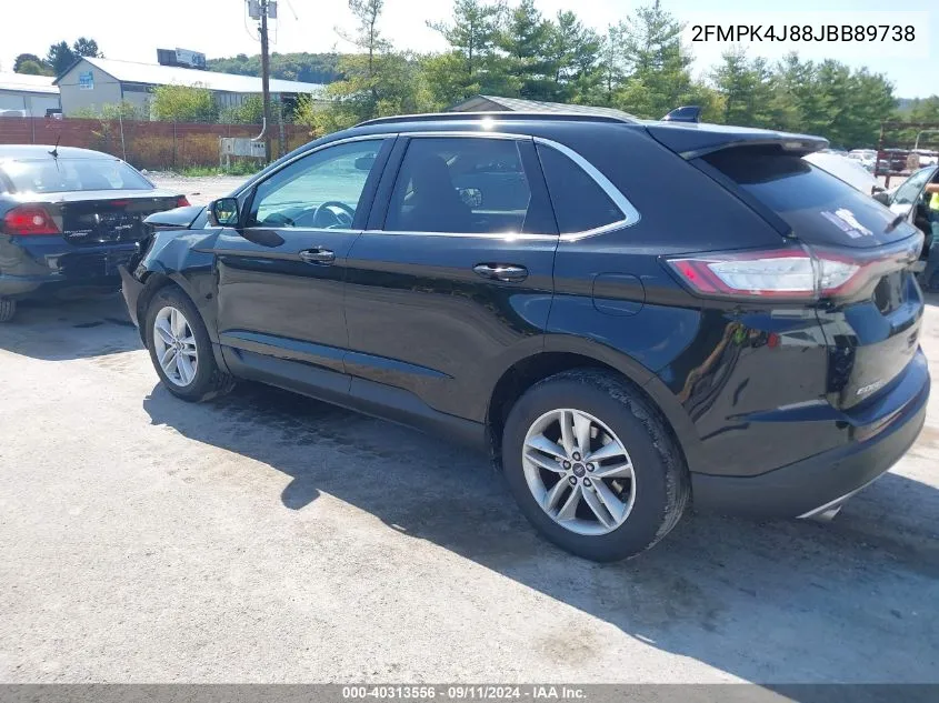 2018 Ford Edge Sel VIN: 2FMPK4J88JBB89738 Lot: 40313556