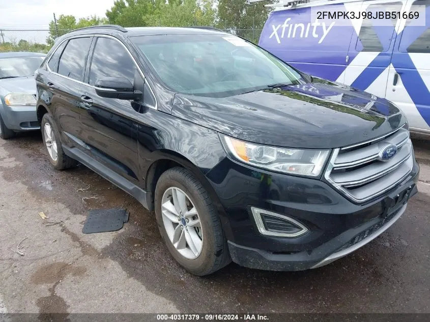 2018 Ford Edge Sel VIN: 2FMPK3J98JBB51669 Lot: 40317379