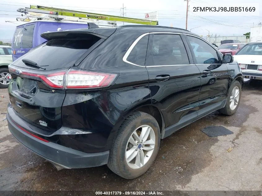 2018 Ford Edge Sel VIN: 2FMPK3J98JBB51669 Lot: 40317379