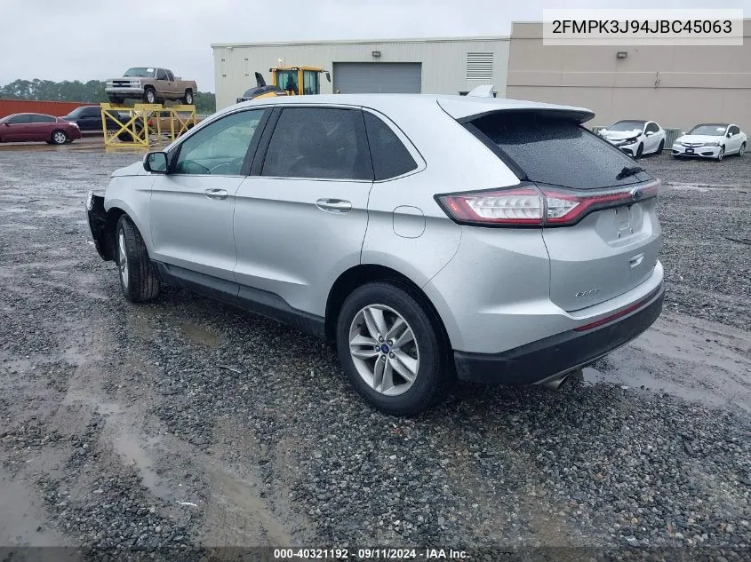 2018 Ford Edge Sel VIN: 2FMPK3J94JBC45063 Lot: 40321192