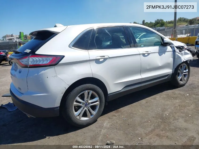 2018 Ford Edge Sel VIN: 2FMPK3J91JBC07273 Lot: 40326062