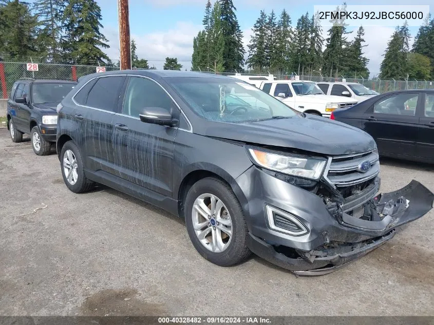 2018 Ford Edge Sel VIN: 2FMPK3J92JBC56000 Lot: 40328482