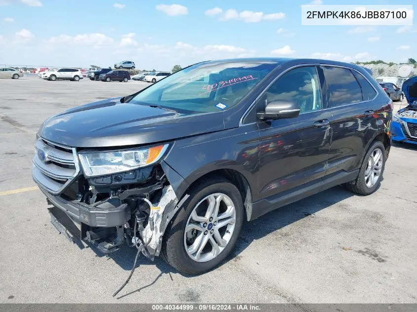 2FMPK4K86JBB87100 2018 Ford Edge Titanium