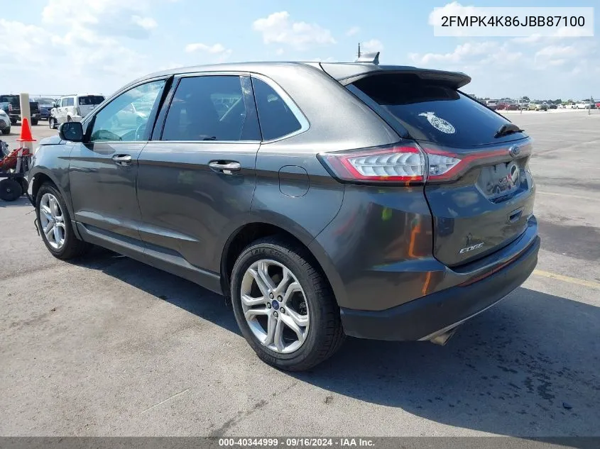 2FMPK4K86JBB87100 2018 Ford Edge Titanium