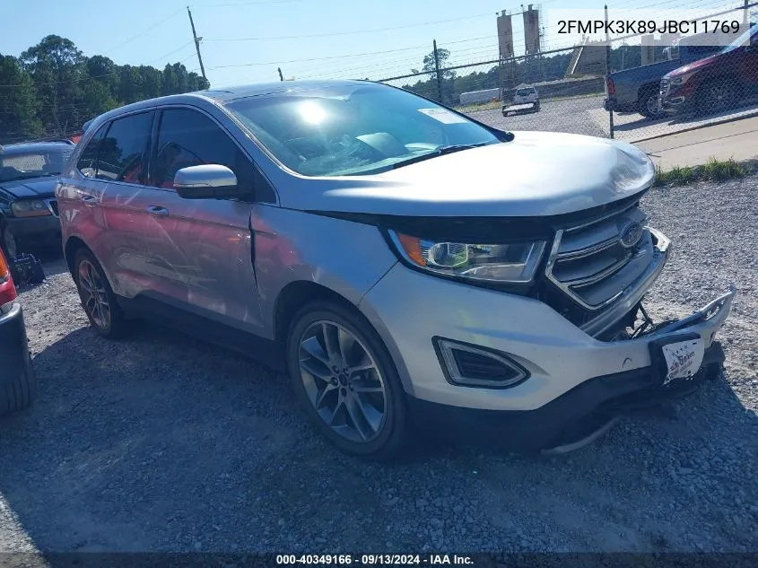 2018 Ford Edge Titanium VIN: 2FMPK3K89JBC11769 Lot: 40349166