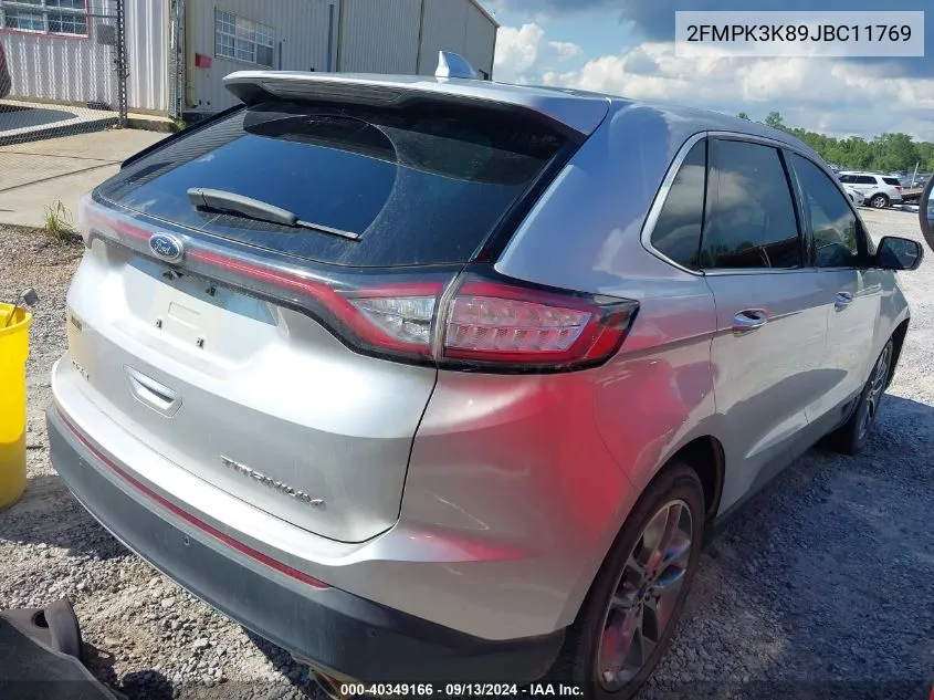 2018 Ford Edge Titanium VIN: 2FMPK3K89JBC11769 Lot: 40349166