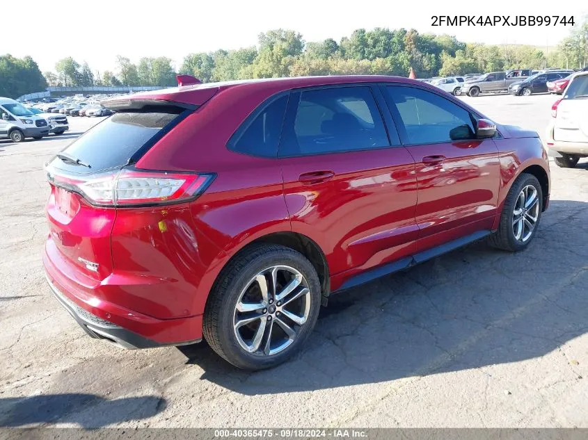 2018 Ford Edge Sport VIN: 2FMPK4APXJBB99744 Lot: 40365475