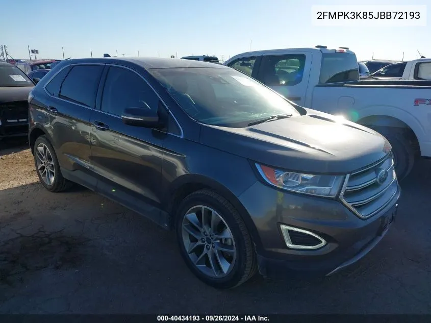 2018 Ford Edge Titanium VIN: 2FMPK3K85JBB72193 Lot: 40434193