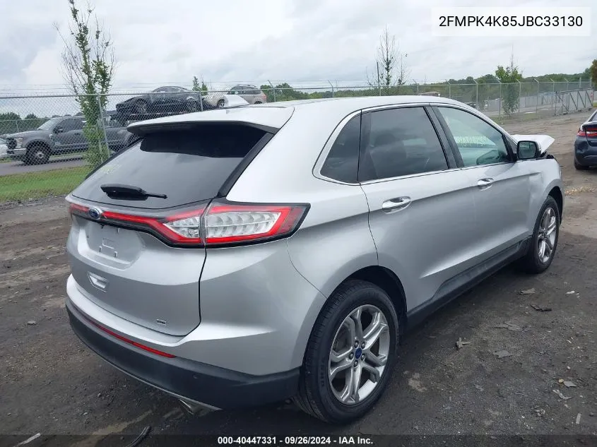 2018 Ford Edge Titanium VIN: 2FMPK4K85JBC33130 Lot: 40447331