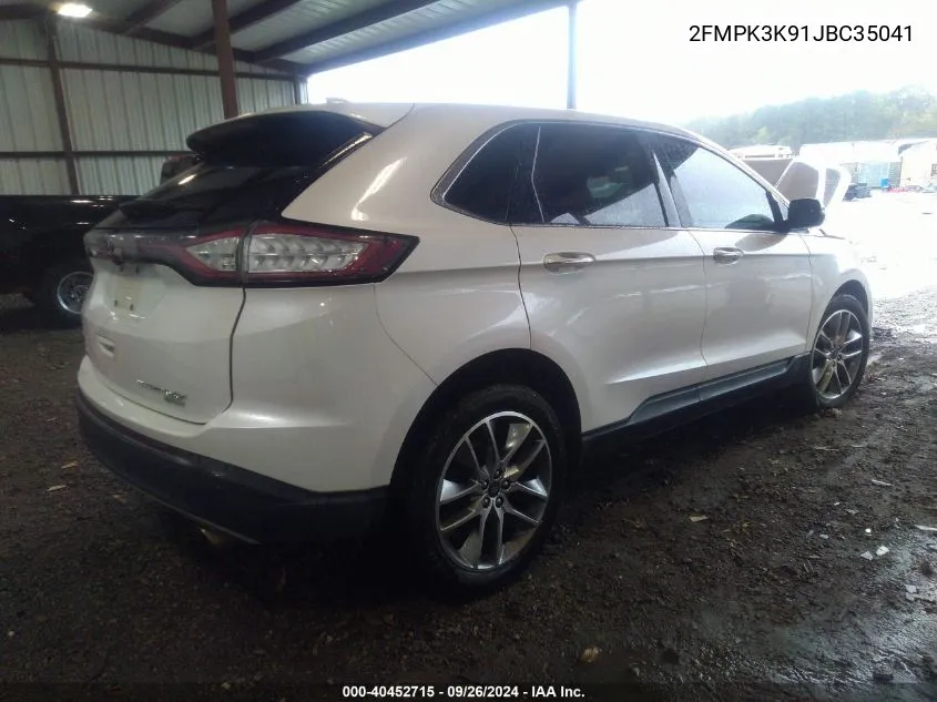 2018 Ford Edge Titanium VIN: 2FMPK3K91JBC35041 Lot: 40452715