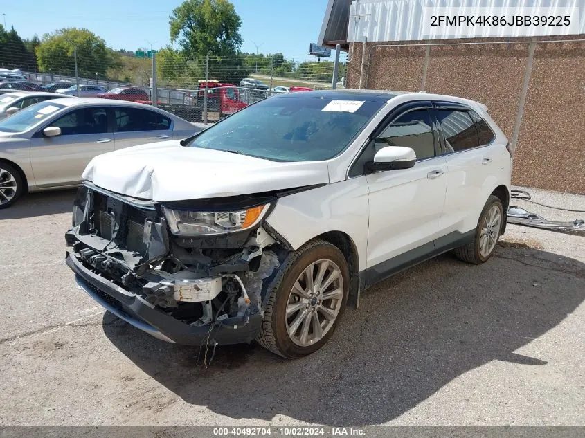 2018 Ford Edge Titanium VIN: 2FMPK4K86JBB39225 Lot: 40492704