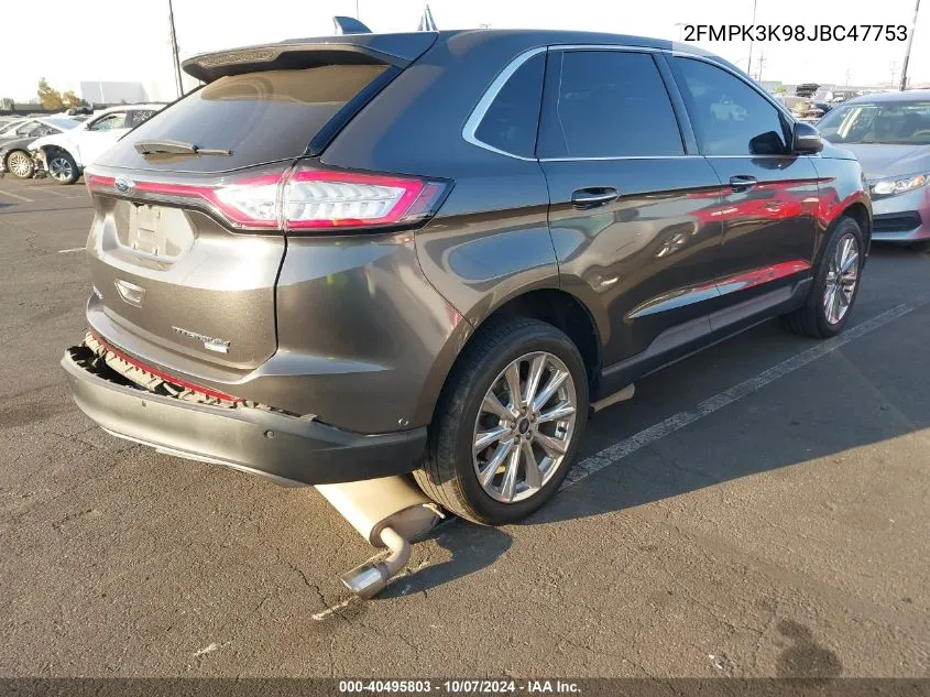 2018 Ford Edge Titanium VIN: 2FMPK3K98JBC47753 Lot: 40495803