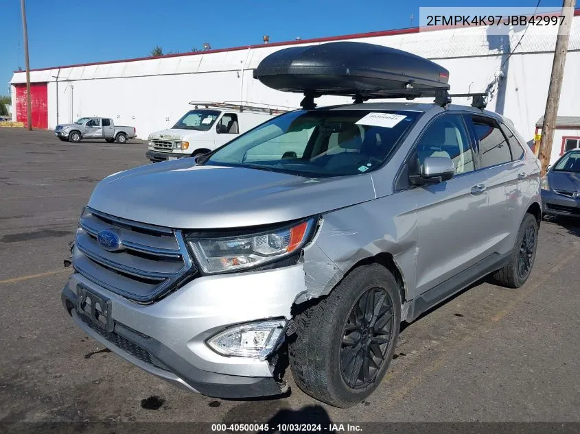 2018 Ford Edge Titanium VIN: 2FMPK4K97JBB42997 Lot: 40500045