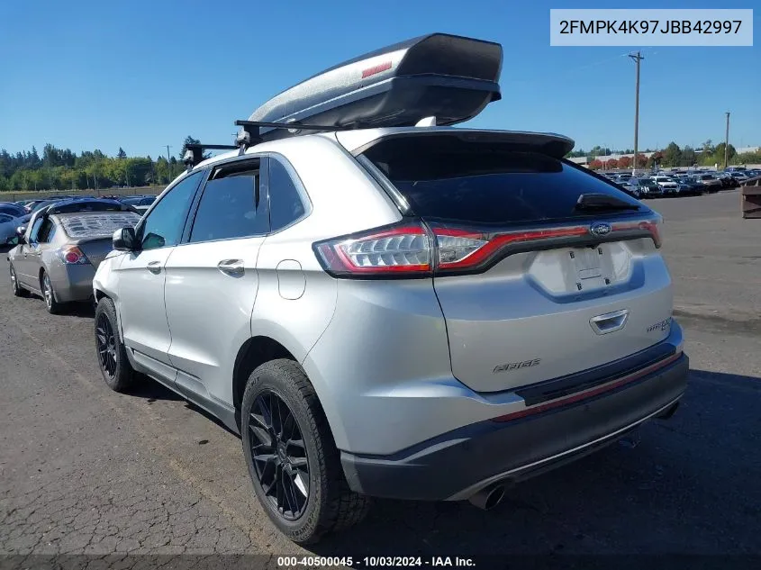 2018 Ford Edge Titanium VIN: 2FMPK4K97JBB42997 Lot: 40500045