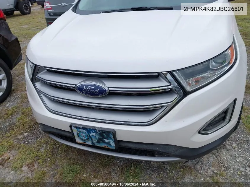 2018 Ford Edge Titanium VIN: 2FMPK4K82JBC26801 Lot: 40500494