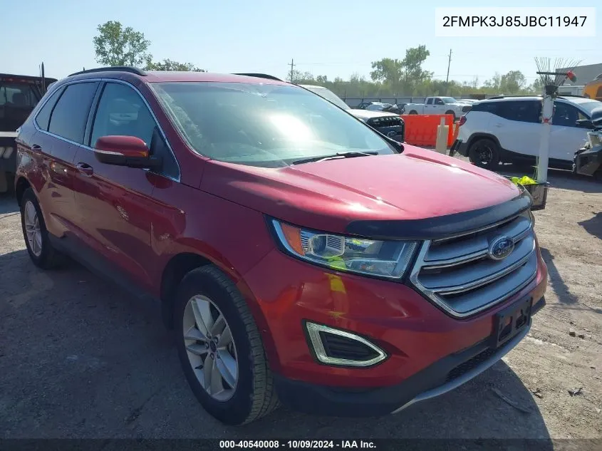 2018 Ford Edge Sel VIN: 2FMPK3J85JBC11947 Lot: 40540008