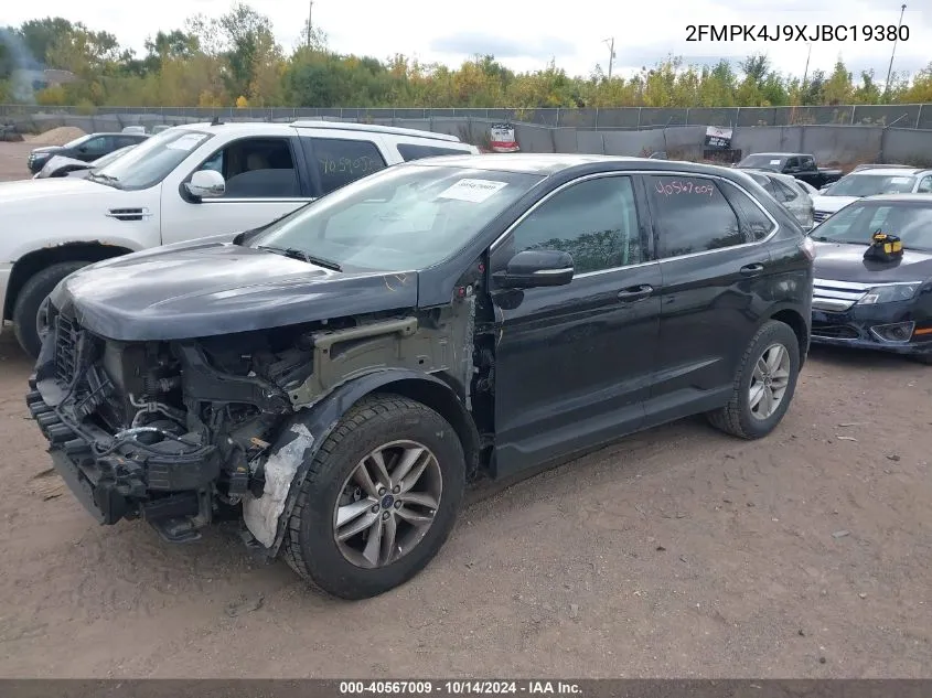 2018 Ford Edge Sel VIN: 2FMPK4J9XJBC19380 Lot: 40567009