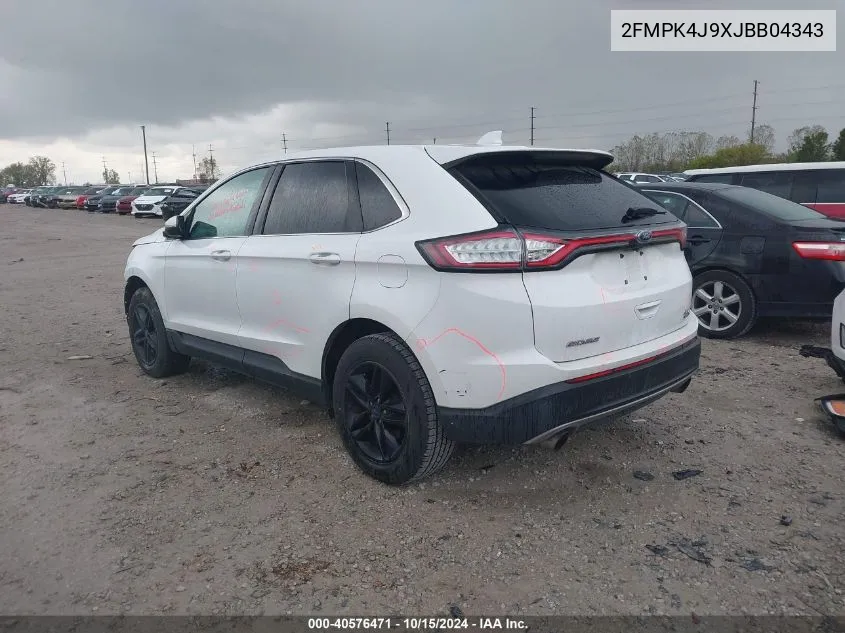 2018 Ford Edge Sel VIN: 2FMPK4J9XJBB04343 Lot: 40576471