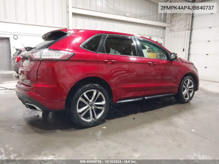 2018 Ford Edge Sport VIN: 2FMPK4AP4JBB40737 Lot: 40588759