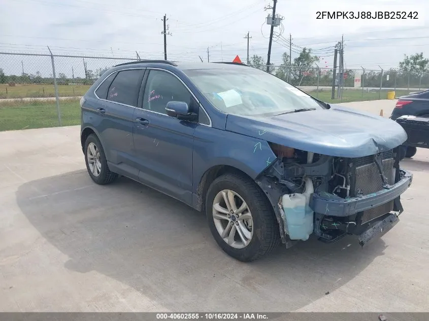 2018 Ford Edge Sel VIN: 2FMPK3J88JBB25242 Lot: 40602555