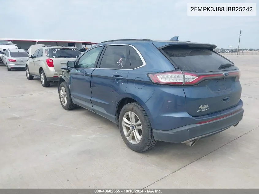 2018 Ford Edge Sel VIN: 2FMPK3J88JBB25242 Lot: 40602555