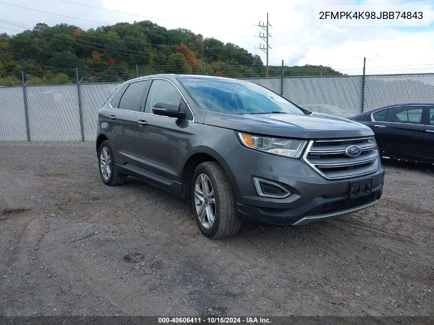 2018 Ford Edge Titanium VIN: 2FMPK4K98JBB74843 Lot: 40606411