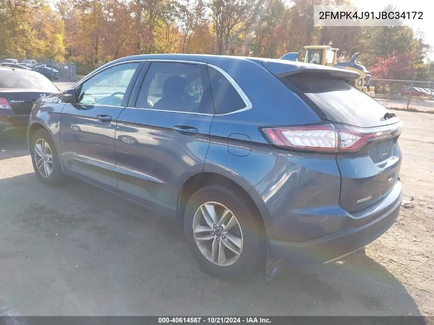 2018 Ford Edge Sel VIN: 2FMPK4J91JBC34172 Lot: 40614567